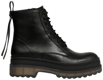 RED Valentino Lace-Up Biker Boots