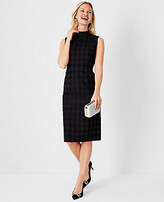 Thumbnail for your product : Ann Taylor Houndstooth Jacquard Mock Neck Sheath Dress