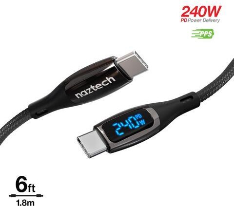 Naztech DigiWATT USB-C to USB-C Digital LED Cable 6ft
