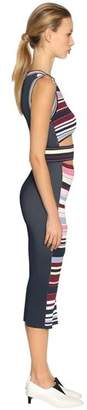 Sportmax Striped Viscose Knit Midi Dress