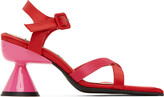 Thumbnail for your product : Paula Canovas Del Vas Red & Pink Diablo Heeled Sandals
