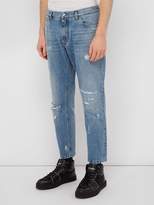 Thumbnail for your product : Dolce & Gabbana Distressed Straight Leg Jeans - Mens - Light Blue