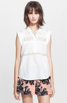Thumbnail for your product : Rebecca Taylor Dot Zip Placket Top