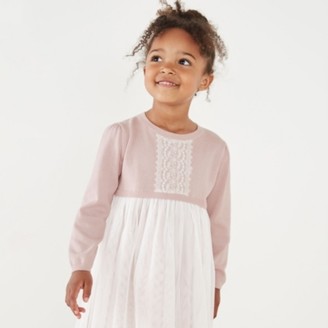 The White Company Knit & Tulle Dress (1-6yrs), Pink, 1 1/2-2yrs
