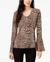 Thumbnail for your product : Michael Kors Leopard-Print Bell-Sleeve Top, In Regular & Petite Sizes