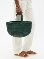 Thumbnail for your product : DRAGON DIFFUSION Triple Jump Small Woven-leather Basket Bag - Green