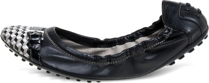 Tod's Pre-Owned Checked-Panel Ballet Flats