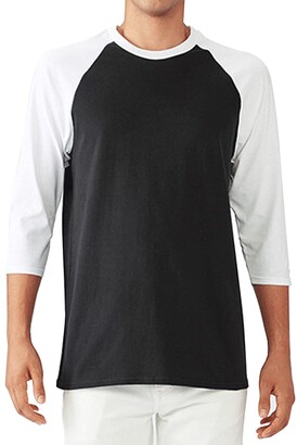 FCYOSO Mens Casual Raglan 3/4 Sleeve T-Shirt Baseball Cotton Jersey 14 L
