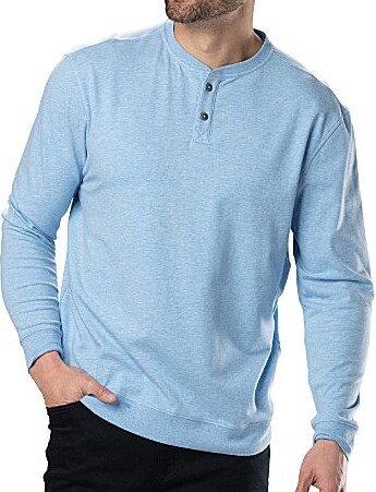 Black Clover Long Sleeve Henley Maddox Crew Neck Pullover