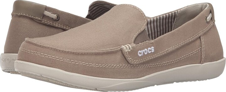 Crocs Walu Canvas Loafer (Khakki/Stucco) Women's Slip on Shoes - ShopStyle