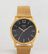 Thumbnail for your product : Limit Gold Mesh Watch With Black Dial Exclusive To ASOS