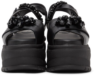 Simone Rocha Black Platform Track Sole Sandals