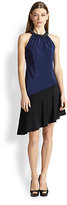 Thumbnail for your product : Ali Ro Beaded Asymmetrical Colorblock Silk Dress