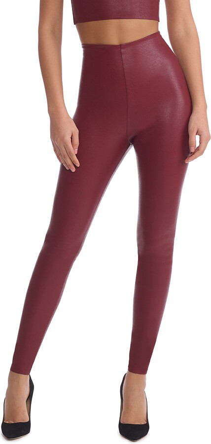 Commando co-ord faux leather leggings in red