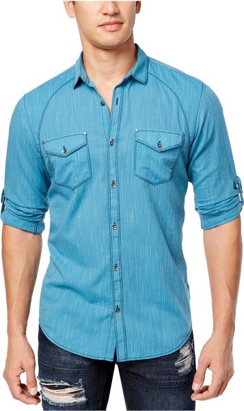 International Concepts I.N.CInternationalConceptsMensVeraButtonUpShirt,fjordblue,XX-Large