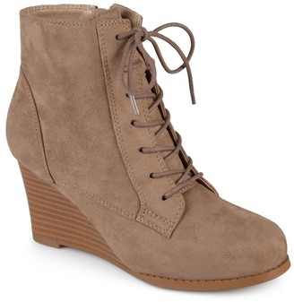 suede lace up wedges