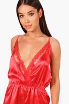 Thumbnail for your product : boohoo Lace & Satin Teddy