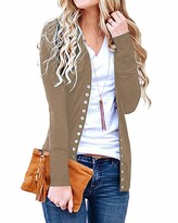 Thumbnail for your product : Unifizz V Neck Button Down Long Sleeve Basic Soft Knit Cardigan Sweater (Gray XX-Large)