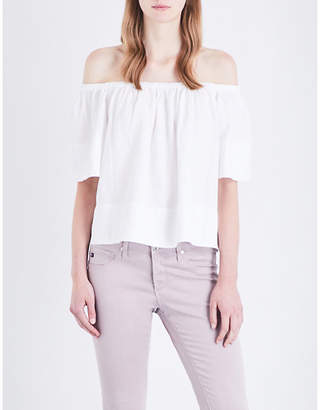 AG Jeans Sylvia off-the-shoulder twill top