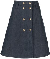 2010s pre-owned denim A-line skirt 
