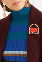 Thumbnail for your product : Marni Gold-tone Leather Brooch