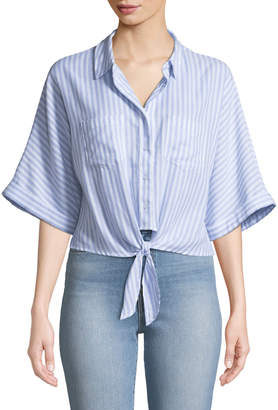Cupcakes And Cashmere Saundra Striped Button-Down Top