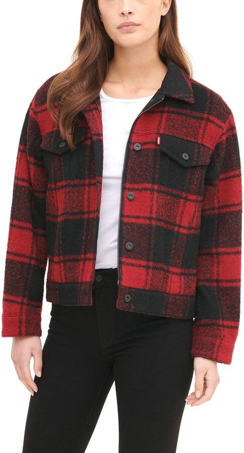 red plaid jacket womens