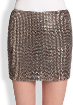 Thumbnail for your product : Haute Hippie Jeweled Silk Mini Skirt