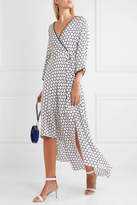 Thumbnail for your product : Diane von Furstenberg Asymmetric Polka-dot Silk Midi Wrap Dress - White