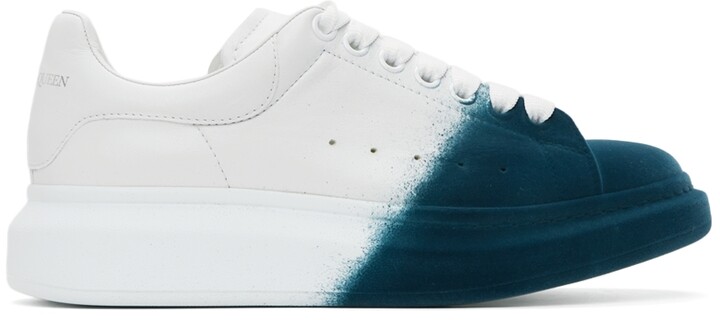 Alexander McQueen White & Green Felted Oversized Sneakers - ShopStyle