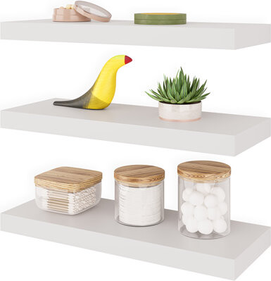 Ballucci Sydney 16" W x 6" D Floating Shelves Set with Invisible Wall Mount Brackets