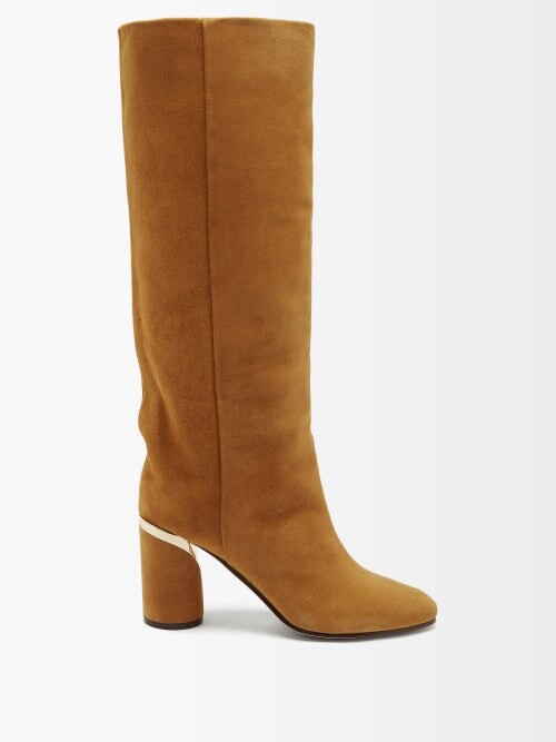 camel knee high boots