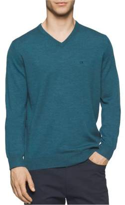 Calvin Klein Mens Merino V-Neck Pullover Sweater