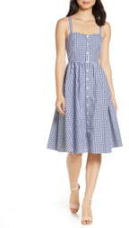French Connection Gingham Fit & Flare Sundress