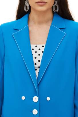 Topshop Azure Contrast Stitch Suit Jacket