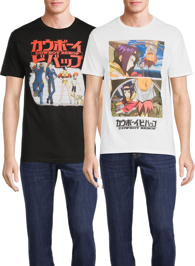 Cowboy Bebop Men's & Big Men's Cast Graphic Tee Shirts, 2-Pack