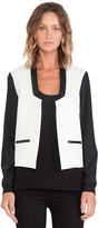 Thumbnail for your product : Tibi Tropical Wool Paneled Bomber