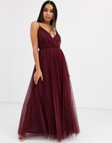 Thumbnail for your product : ASOS DESIGN Petite cami pleated tulle maxi dress