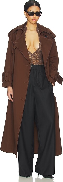 Mimchik Hooded Scarf Trench Coat