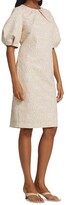 Thumbnail for your product : Teri Jon by Rickie Freeman Floral Puff-Sleeve Dress