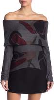 Thumbnail for your product : Couture Go Abstract Off-the-Shoulder Foldover Sweater