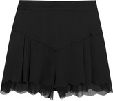 Thumbnail for your product : Kate Moss for Topshop Scalloped satin and chiffon shorts