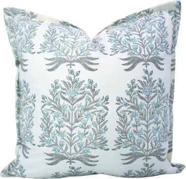 Fabdivine Cotton Double Oxford Edge Pillow Cover Handmade Block Print Decorative Cushion- Vrindhavan
