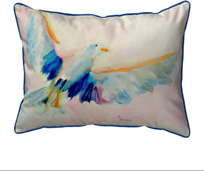 Betsy Drake Interiors Flying Gull Indoor/Outdoor Lumbar Pillow