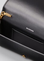 Thumbnail for your product : Balenciaga Grained Logo Bifold Wallet with Chain Strap