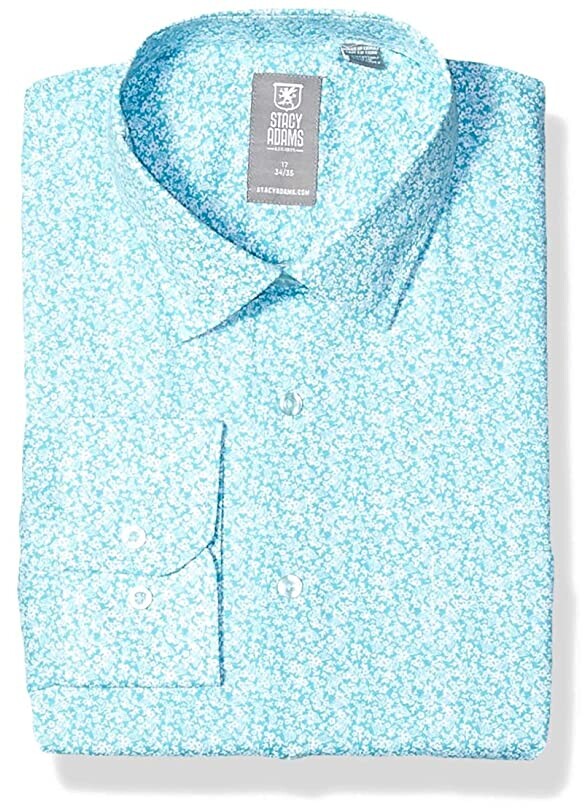 Clothing STACY ADAMS Mens Textured Solid Dress Shirt 
