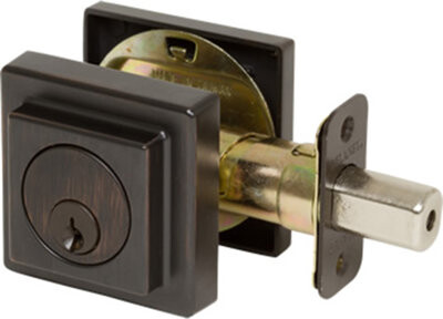 Delaney Hardware Single Cylinder Deadbolt with Square Rosette