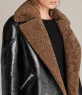 Thumbnail for your product : AllSaints Hawley Oversized Shearling Biker Jacket