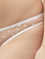 Thumbnail for your product : Agent Provocateur Brie Polka-dot Mesh Briefs - White