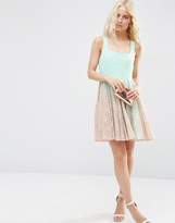 Thumbnail for your product : ASOS Mesh Fit And Flare Mini Skater With Lace Inserts